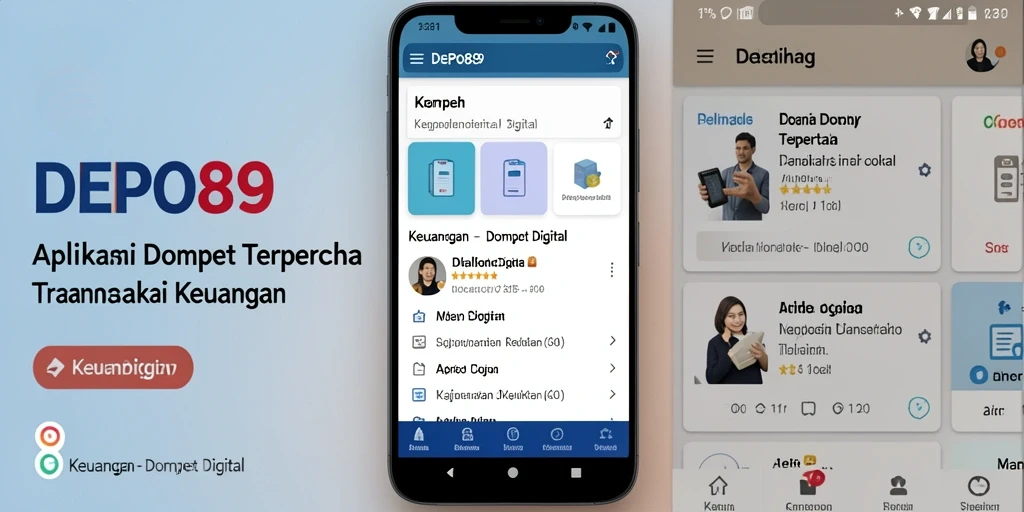 Antarmuka DEPO89 dengan fitur Dompet Digital yang memudahkan transaksi.