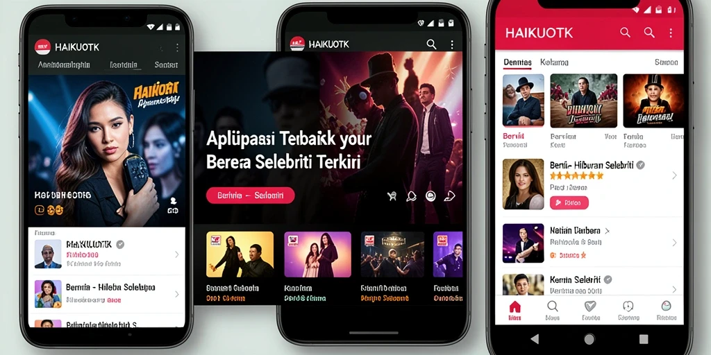 Antarmuka HAIKUOTK yang menarik untuk berita hiburan selebriti.