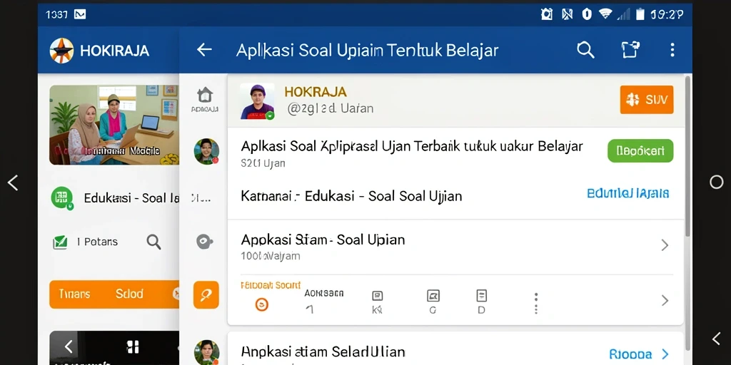 Antarmuka HOKIRAJA yang intuitif untuk belajar soal ujian.