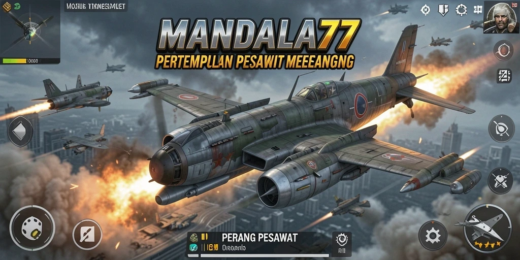 Tampilan antarmuka MANDALA77 saat pertempuran pesawat berlangsung.