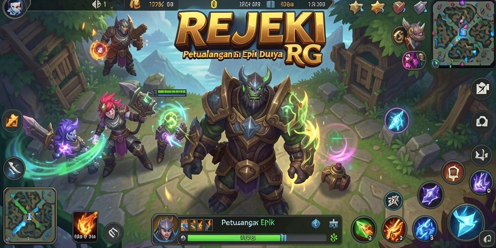 Screenshot antarmuka petualangan seru dalam game RPG REJEKI.